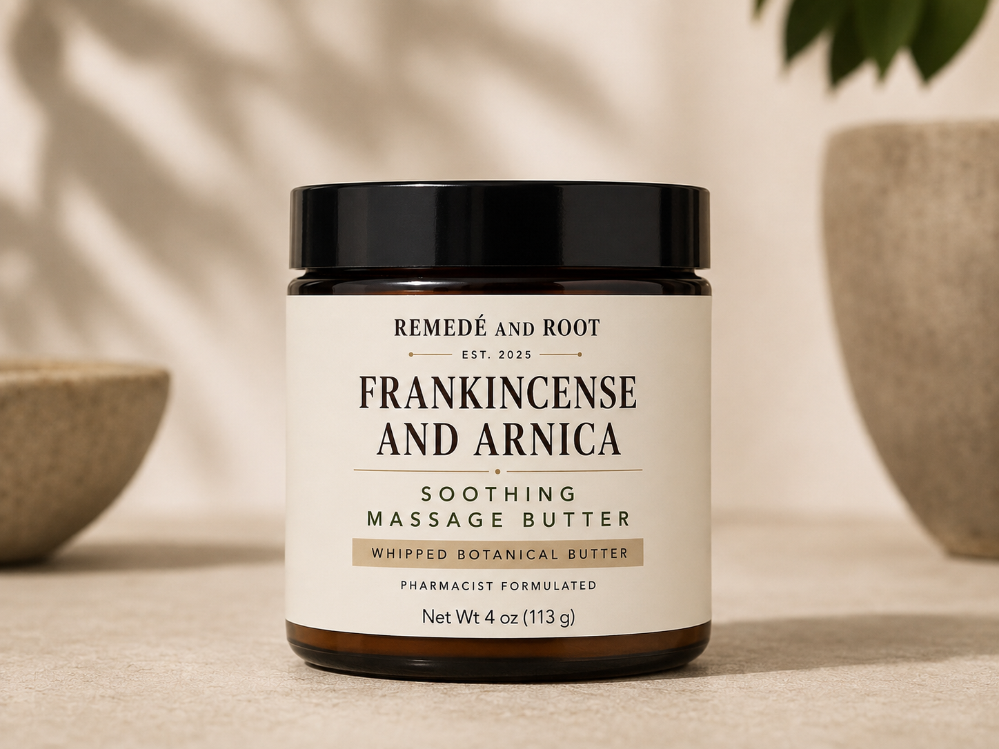 Frankincense + Arnica Soothing Massage Butter Remedé and Root